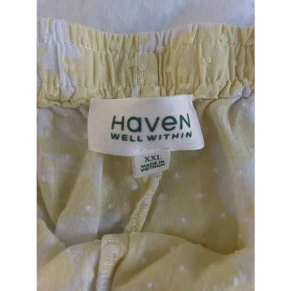 Haven Well Within True Cotton Floral Embroidered Dot Shorts Yellow XXL - Picture 7 of 10